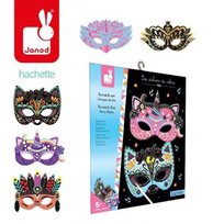 Janod, zestaw kreatywny do zdrapywania Maski Karnawałowe
