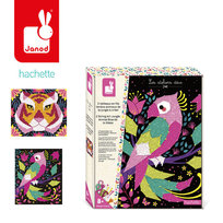 Janod, Zestaw kreatywny Przeplatanka 3D String art Zwierzęta dżungli 8+