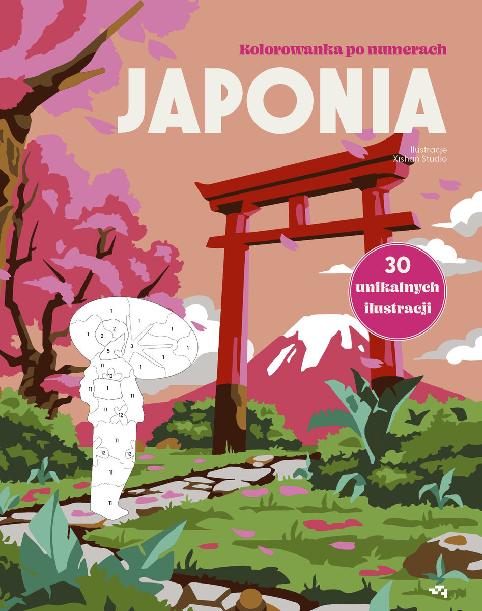 Japonia. Kolorowanka po numerach - Xishan Studio | Książka w