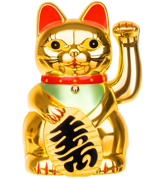Japoński Kot Maneki-Neko Chiński Szczęścia Złoty ISO TRADE - Iso Trade