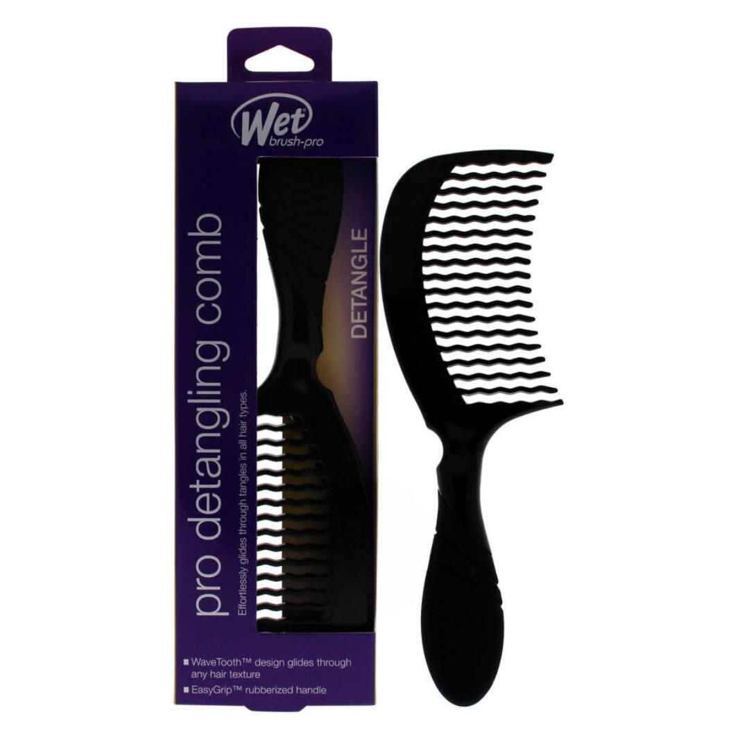 JD Beauty Pro Detangling Comb Wave Tooth Black, Grzebień do włosów ...