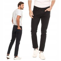 Jeansy Spodnie Klasyczne Męskie Długie Czarne Proste Wygodne MORAJ r. 34