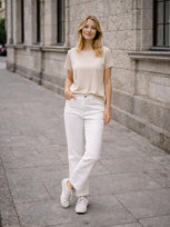 Jeansy WIDE LEG biały M SZACHOWNICA