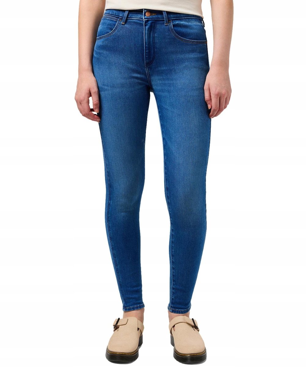 Jeansy Wrangler High Rise Skinny 112350940 Rustic W 26 / L 30 ...