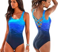 Jednoczęściowy Strój Kąpielowy Damski Kostium Wyszczuplający Monokini M 38