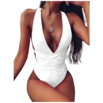 Jednoczęściowy strój kąpielowy monokini wycięcia seksy kostium L Sapphire