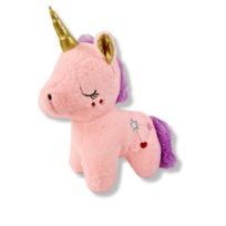 Jednorożec stojący maskotka pluszowa 50 cm różowy