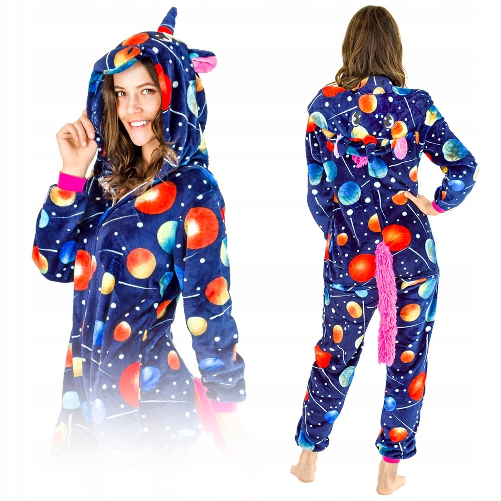 Jednorożec W Planety Kigurumi Onesie Dres Piżama Kombinezon M Zolta