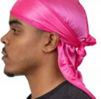 Jedwabna chusta Durag bandana na głowę różowy Inna marka
