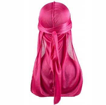 Jedwabna chusta Durag różowy bandana na głowę - Inna marka