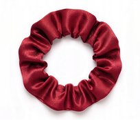 Jedwabna gumka do włosów scrunchie mulberry 6A czerwona S premium