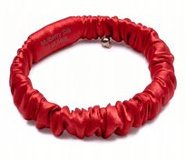 Jedwabna gumka do włosów scrunchie mulberry 6A czerwona XS cienka premium