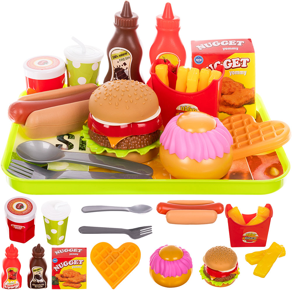 Zdjęcia - Zestaw do zabawy dla dzieci Jedzenie Żywność Fast Food Frytki Burger Hot-Dog ISO TRADE