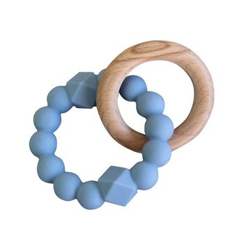 Jellystone Designs, Gryzak dla dziecka, drewno/silikon, Niebieski - Jellystone Designs