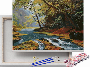 Jesienny pejzaż z potokiem - Malowanie po numerach - Beliart
