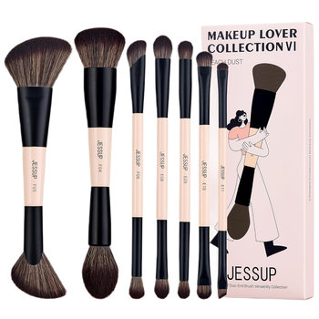 JESSUP Duo-End Brush Versatility Collection zestaw dwustronnych pędzli do makijażu Peach Dust 7szt. - JESSUP