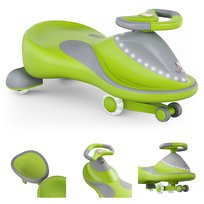 Jeździk grawitacyjny TULANO Focus 55 Zielony dla DZIECI MUZYKA LED Przyczepka