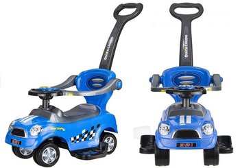 Jeździk Pchacz z Prowadnicą Coupe Niebieski - Lean Toys