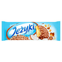 Jeżyki, ciastka o smaku kokosowym w mlecznej czekoladzie, 140g