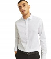 JJ REBEL MĘSKA KOSZULA BIAŁA Z DŁUGIM RĘKAWEM ELEGANCKA L J_A Rebel