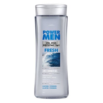 Joanna, Power Men, szampon-żel pod prysznic 3w1, 300 ml - Joanna