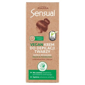 Joanna, Sensual, krem do depilacji twarzy Vegan - Morskie Algi, 20 g - Joanna