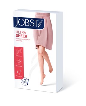 Jobst UltraSheer, podkolanówki CCL1, czarne, rozmiar VI, zamknięte palce, 1 para