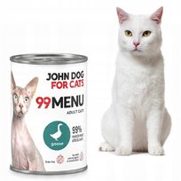 John Dog for Cats 99 menu karma mokra dla kota gęś 6x400 g