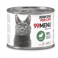 John Dog For Cats 99 Menu Karma Mokra Dla Kota Królik 200 G
