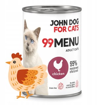 John Dog For Cats 99 Menu Karma Mokra Dla Kota Kurczak 400 G - John Dog for Cats