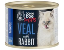John Dog for Cats Mousse Kitten Cielęcina/król 200g