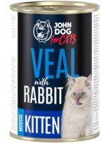 John Dog for Cats Mousse Kitten Cielęcina/król 400g