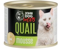 John Dog for Cats Mousse przepiórka mus 200g