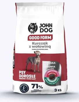 John Dog Good Form Kurczak Z Wołowiną Dorosłe Średnie I Duże Rasy 3Kg - JOHN DOG