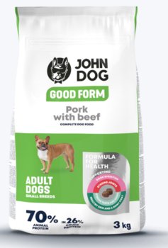 John Dog Good Form. Wieprzowina Z Wołowiną I Ryżem Małe Rasy 3Kg - JOHN DOG