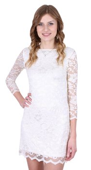 John Zack Kremowa, koronkowa sukienka mini L - sarcia.eu
