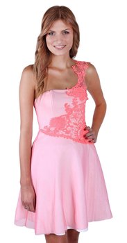 John Zack różowa, rozkloszowana sukienka mini M - sarcia.eu