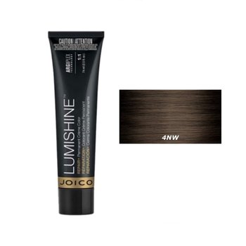 Joico Lumishine Permanent Creme | Trwała farba do włosów - kolor 4NW naturalny ciepły średni brąz 74ml - Joico