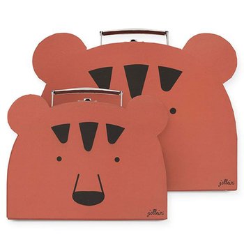 Jollein 2-cz. zestaw walizek dla dzieci Animal Club, czerwony Rust Red - Jollein