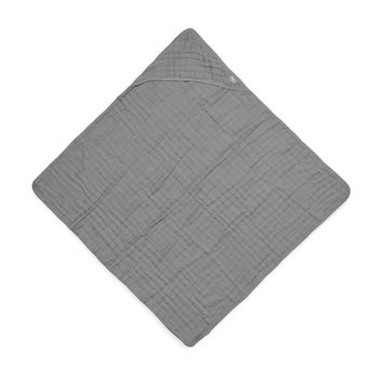 Jollein - Ręcznik Kąpielowy Z Kapturem 75 X 75 Cm Cotton Storm Grey - Jollein