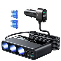 Joyroom 9w1 ładowarka samochodowa do laptopa 154W - 5x USB / 1x USB Typ C / 3x gniazdo zapalniczki Power Delivery / Quick Charge / PPS / AFC / FCP czarny (JR-CL06) JoyRoom
