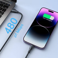 Joyroom Kabel Usb - Lightning 2.4A Surpass Series 3 M Czarny (S-Ul012A11)