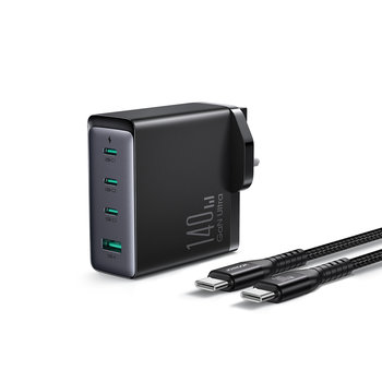 Joyroom Ładowarka Gan Uk Jr-Tcg05Uk 140W 3X Usb-C Usb-A + Kabel Usb-C / Usb-C 240W 1.2M - JoyRoom