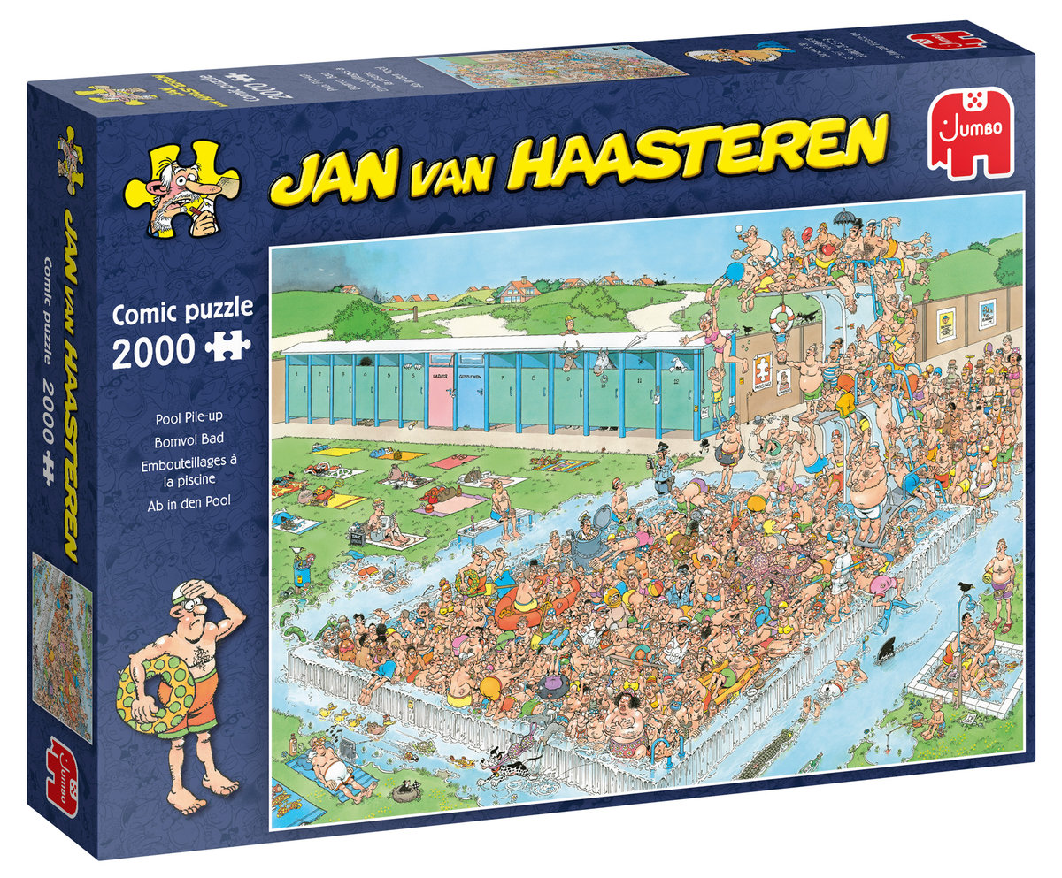 Фото - Пазли й мозаїки Jumbo , puzzle, Jan Van Haasteren, Tłumy na basenie, 2000 el. 