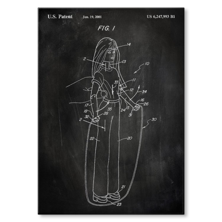 Jumping rope doll Slate Metalowy Plakat Blacha dekoracyjna Tabliczka ...