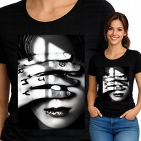Jungkook Koszulka Damska T-Shirt BTS K-Pop Premium M P437 Czarna JHK