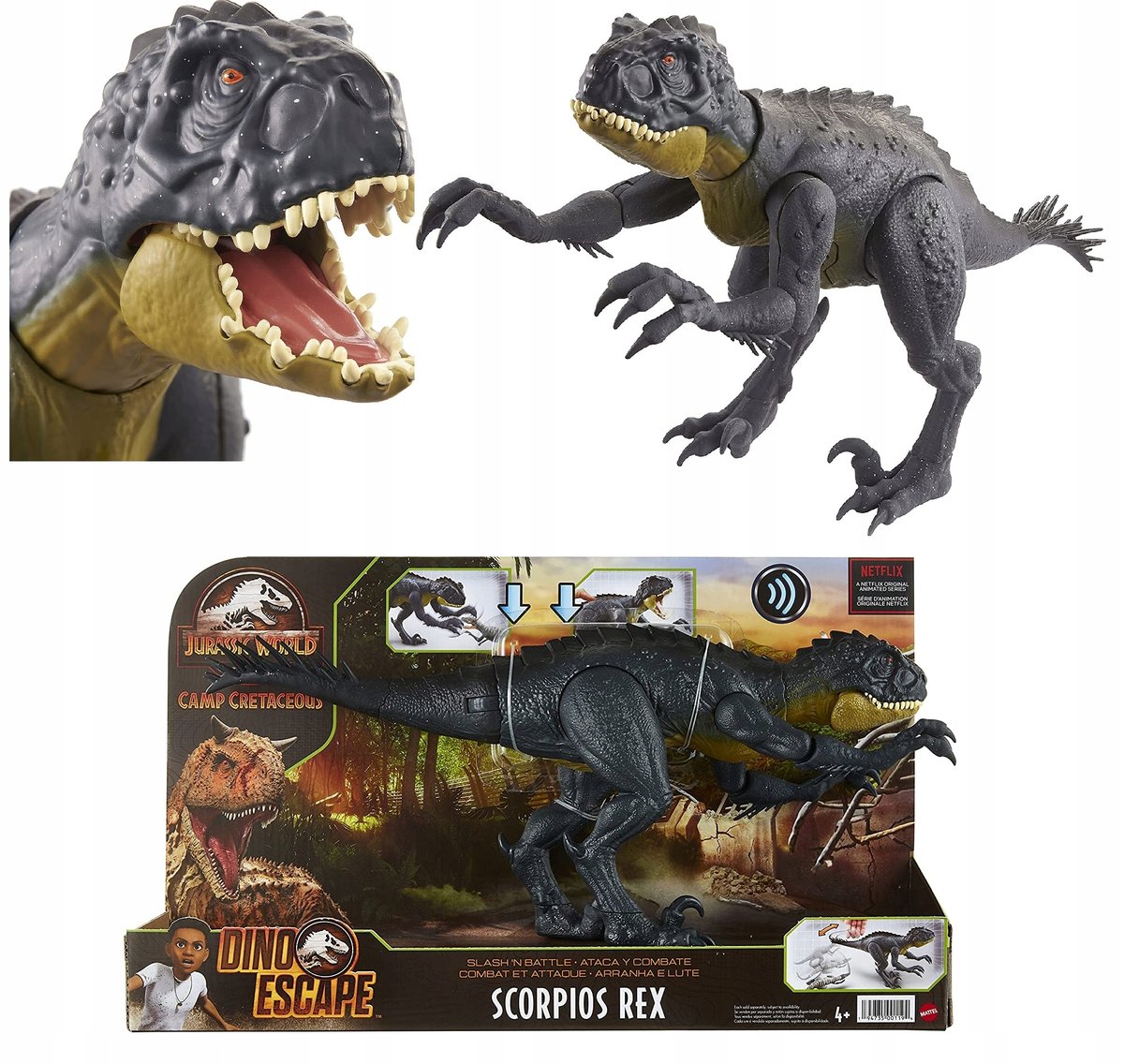 Zdjęcia - Figurka / zabawka transformująca Mattel jurassic World: Camp Cretaceous Dino Escape figurka akcji Slash 'n Battle 