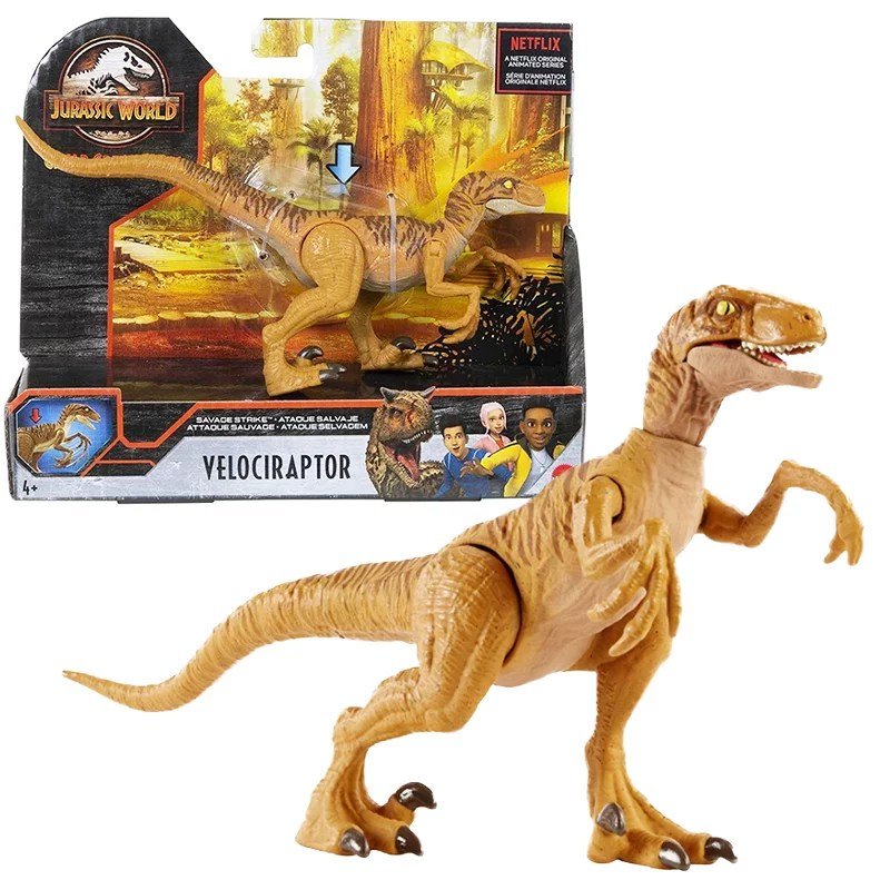 Zdjęcia - Figurka / zabawka transformująca Mattel Jurassic World Dinozaury Dziki atak Welociraptor Zabawkowy dinozaur dla dz 