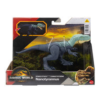 Jurassic World Odrodzenie Nanotyran Atakujący dinozaur, Figurka z funkcją ataku, dla dzieci 4+ JGB80