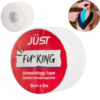 JUST FU*KING taśma kinezjologiczna BIAŁA kinesiology tejp 5mx5cm - Just